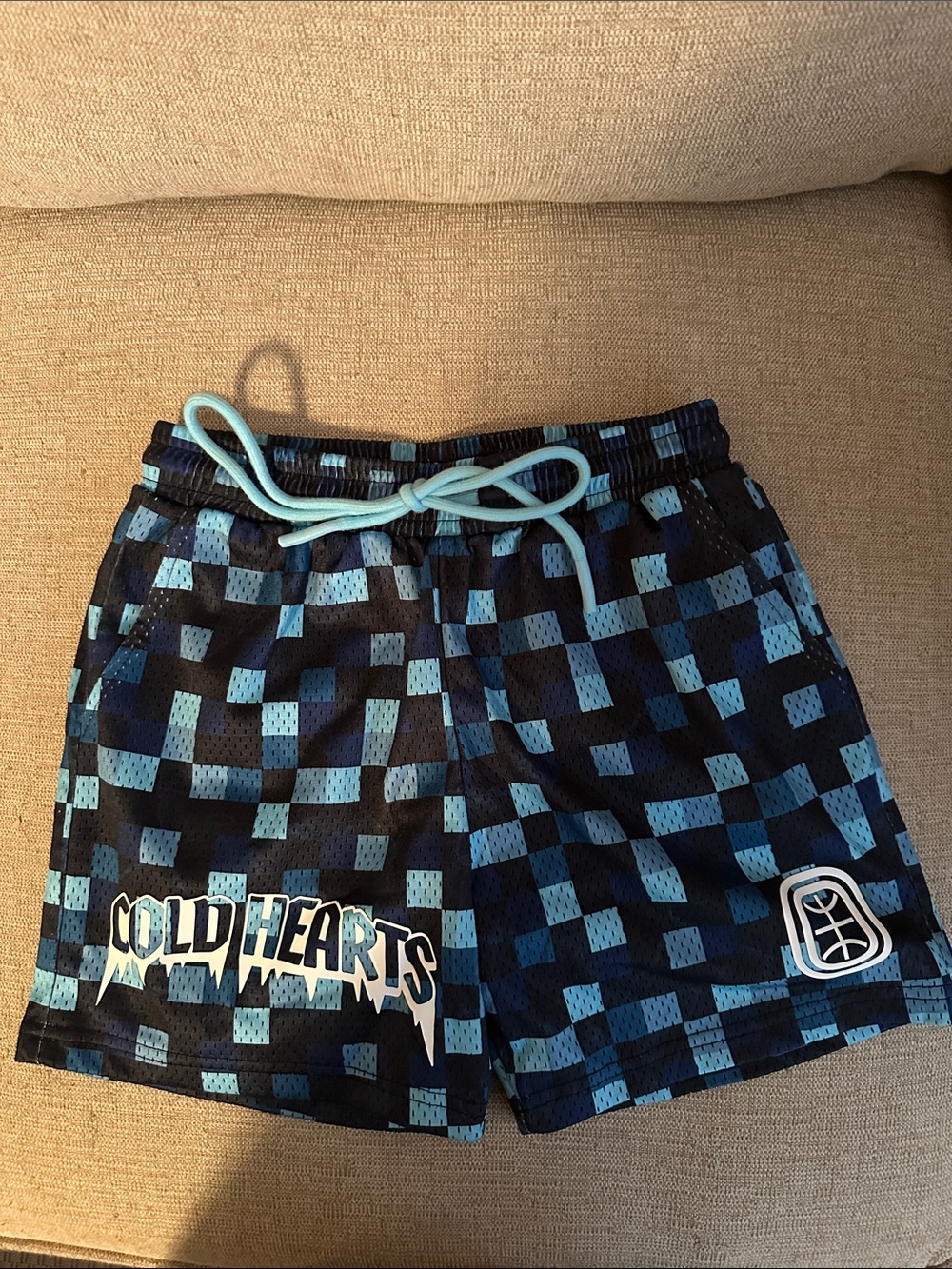 Cold Hearts Blue Checkered Overtime Athletic Shorts
